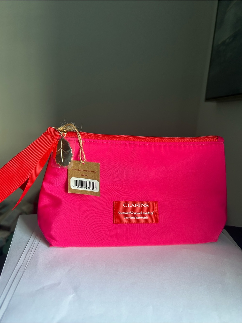 Clarins Pink Cosmetic Pouch